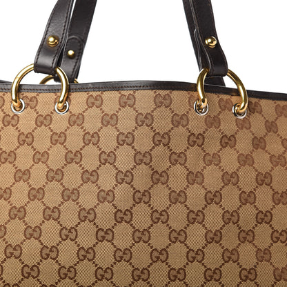 Gucci Monogram Denim Large Tote Brown 8 of 11