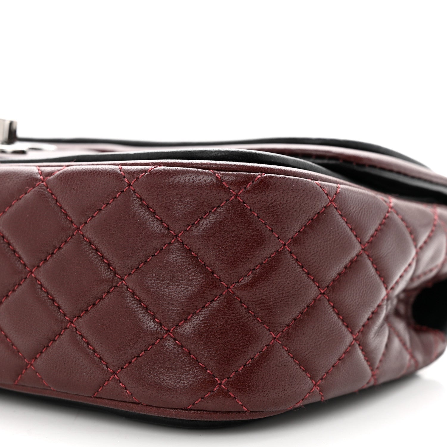 Chanel Lambskin Quilted Classic Twist Flap Bag Black Bordeaux Black Bordeaux 10 of 11