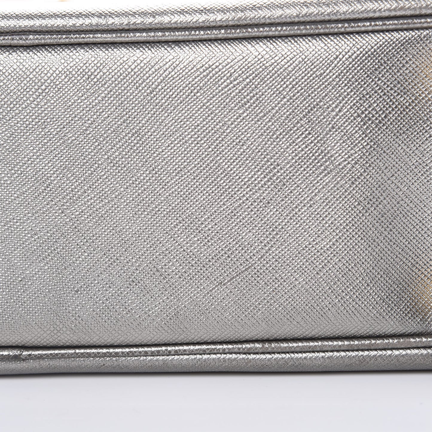 Metallic Saffiano Lux Bowler Silver