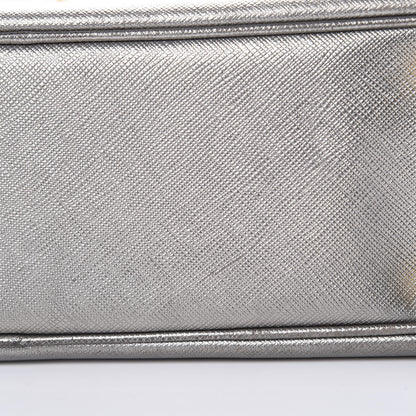 Prada Metallic Saffiano Lux Bowler Silver 11 of 23