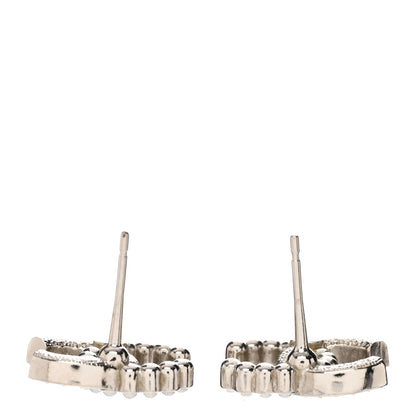 Chanel Crystal Pearl CC Earrings Silver 3 of 4