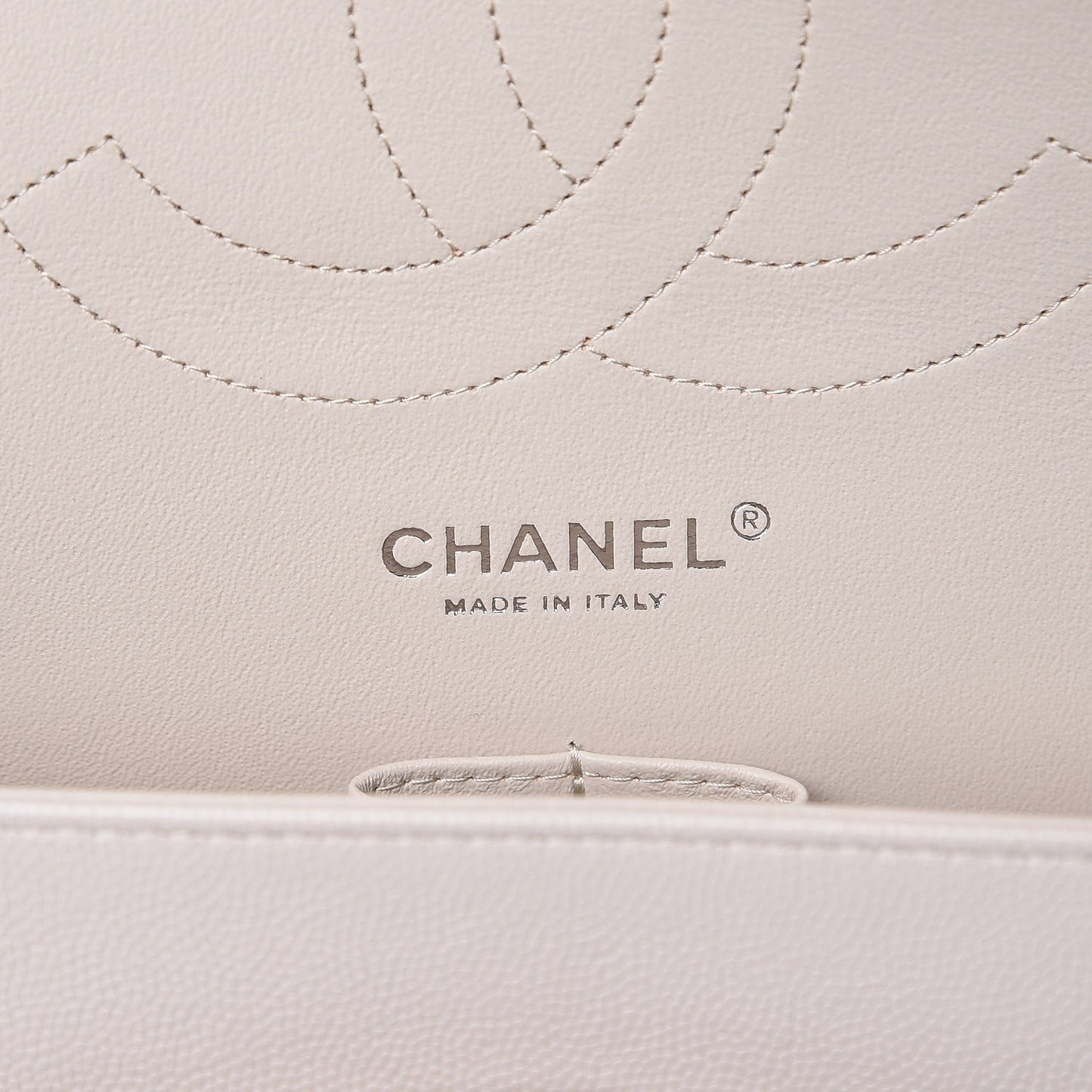 Caviar Quilted Jumbo Double Flap Ivory