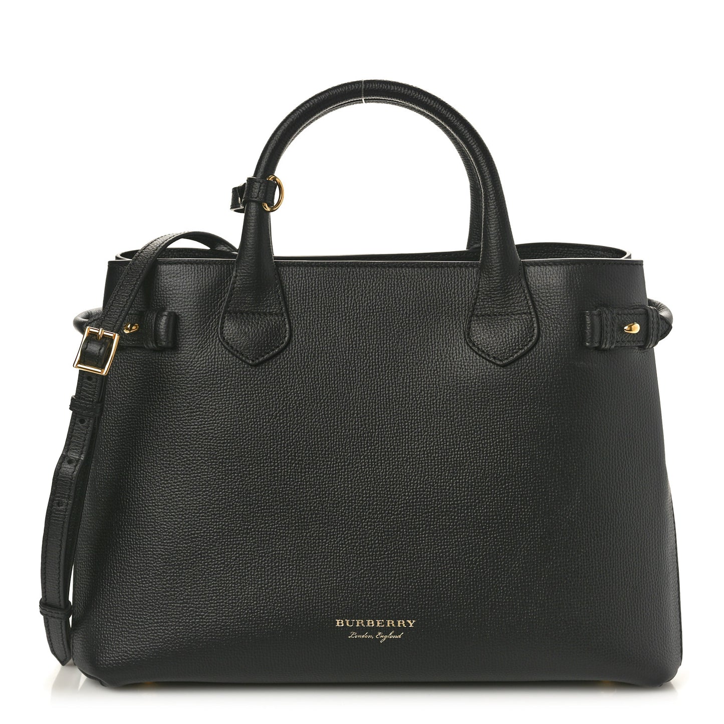 Derby Calfskin House Check Medium Banner Tote Black