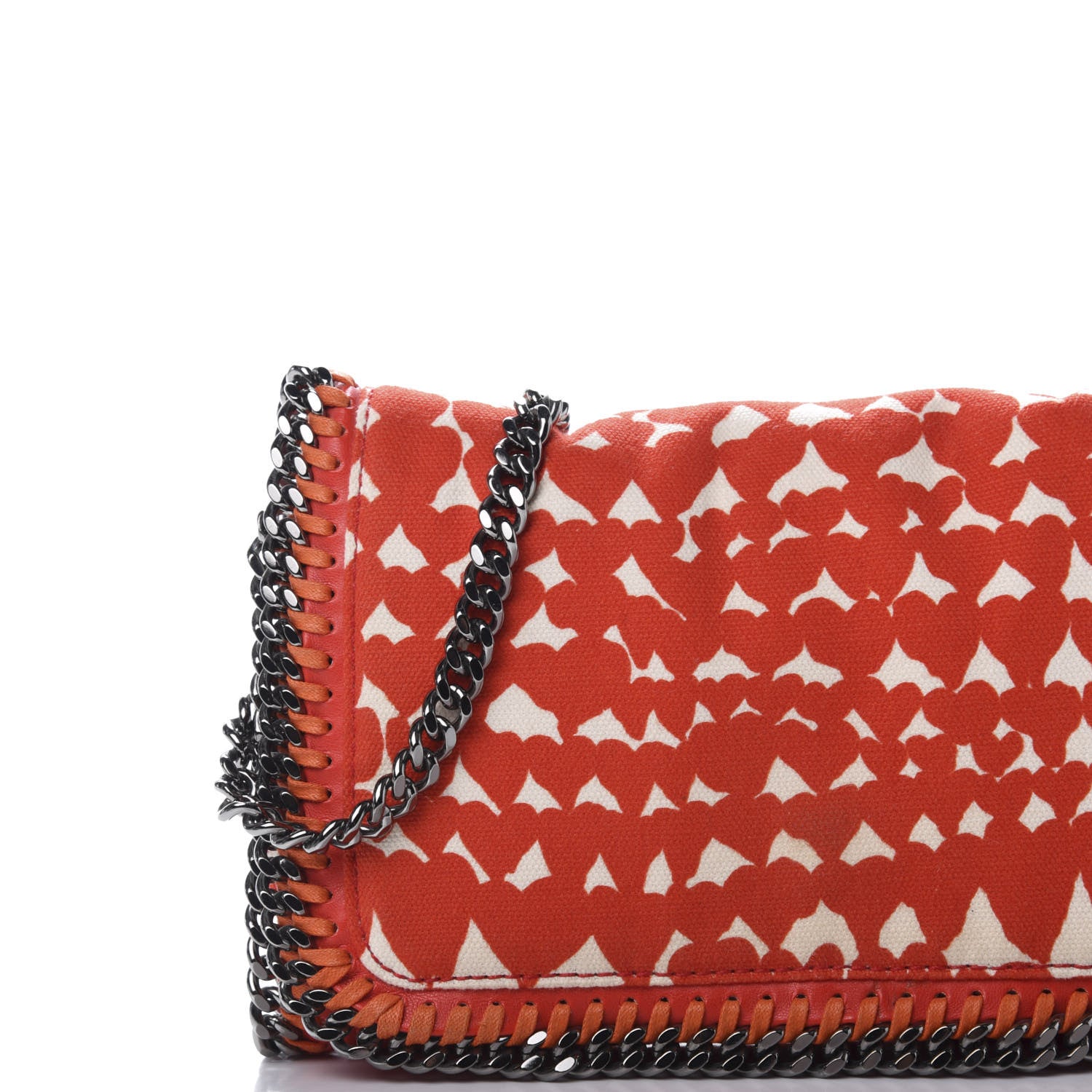 Stella McCartney Cotton Canvas Heart Falabella Crossbody Bag Flame 9 of 9