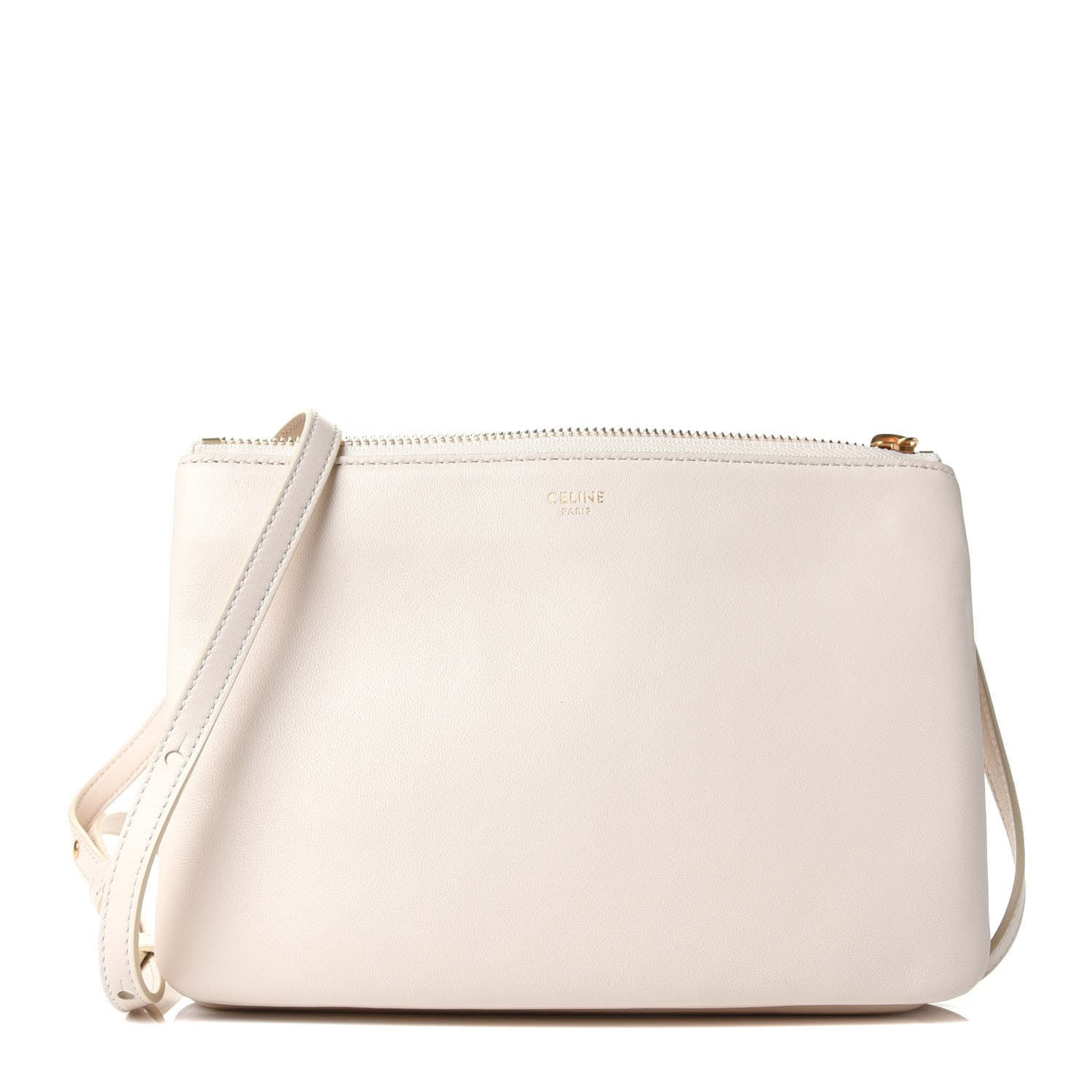 Celine Lambskin Small Trio Crossbody Bag Cream 1 of 3