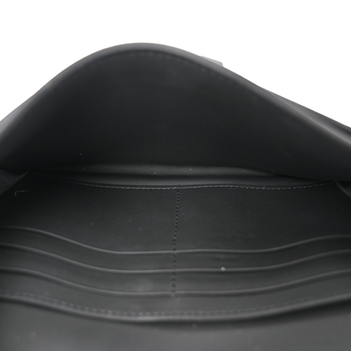 DIOR Ultra Matte Calfskin Saddle Chain Wallet Pouch Black