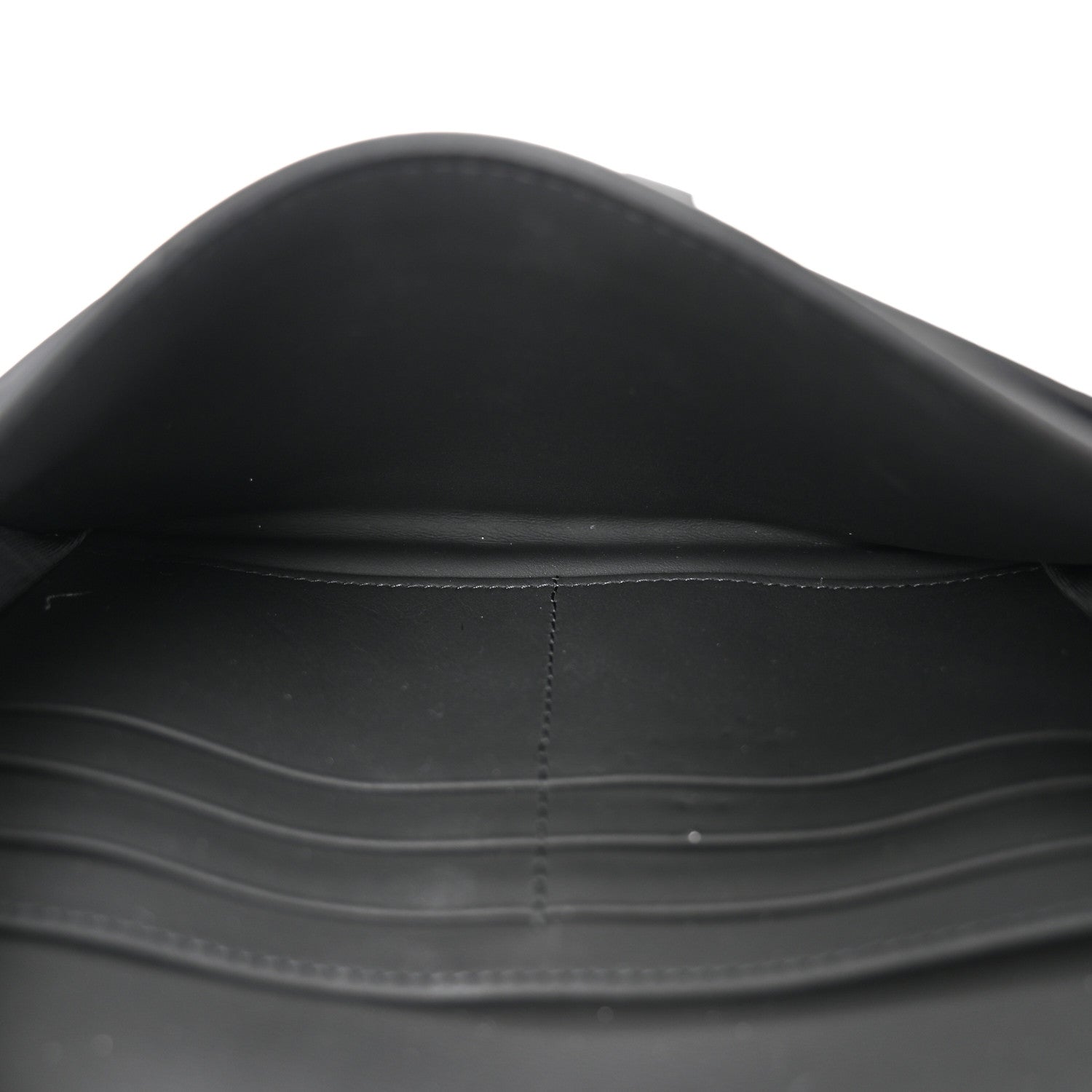 Christian Dior DIOR Ultra Matte Calfskin Saddle Chain Wallet Pouch Black 6 of 11