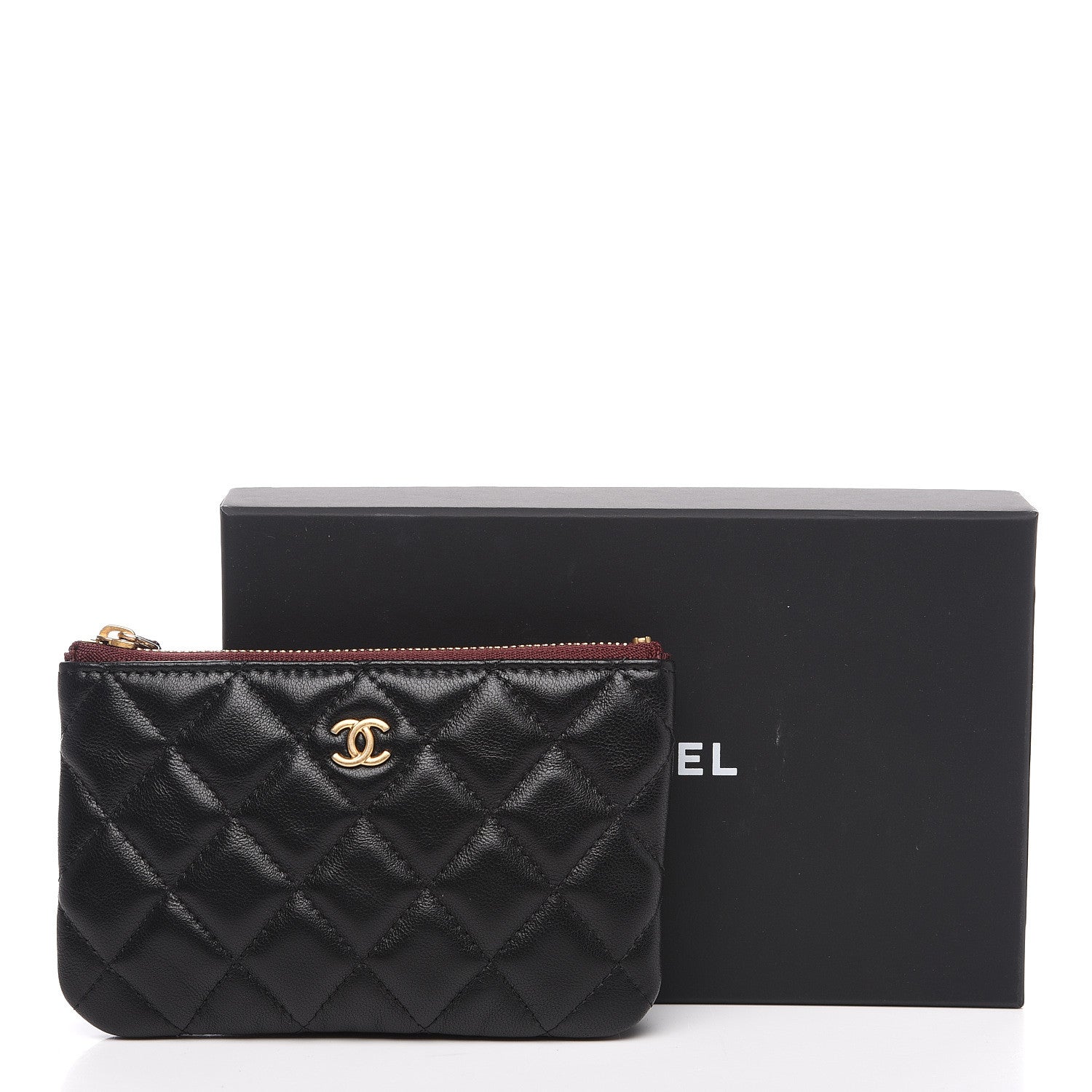 Chanel Lambskin Quilted Small Cosmetic Case Black 7 of 7