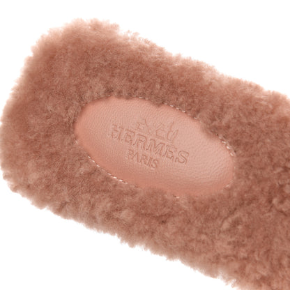 Hermes Woolskin Oran Sandals 37 Rose Aube 6 of 12