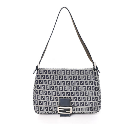 Fendi Zucchino Mama Baguette Navy 1 of 10