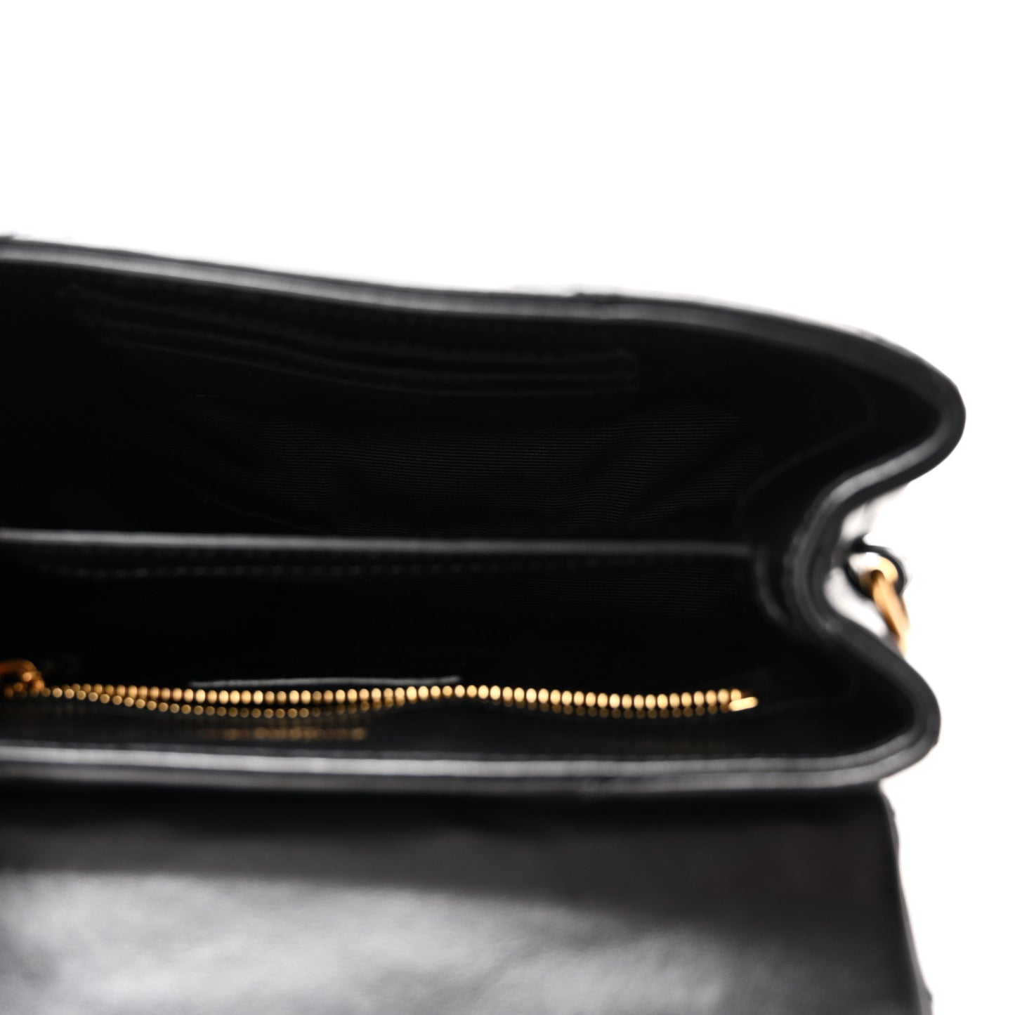 Calfskin Y Quilted Monogram Toy Loulou Crossbody Bag Black