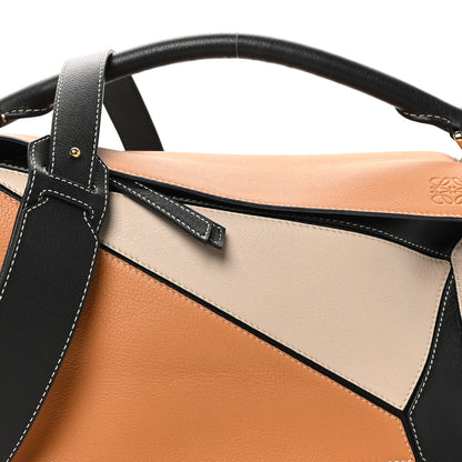 Loewe Grained Calfskin Medium Puzzle Bag Amber Light Oat 7 of 9
