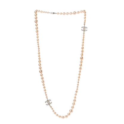 Chanel Graduated Pearl CC Long Necklace Light Gold 3 of 5