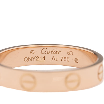 Cartier 18K Pink Gold 3.5mm LOVE Wedding Band Ring 53 6.5 4 of 4