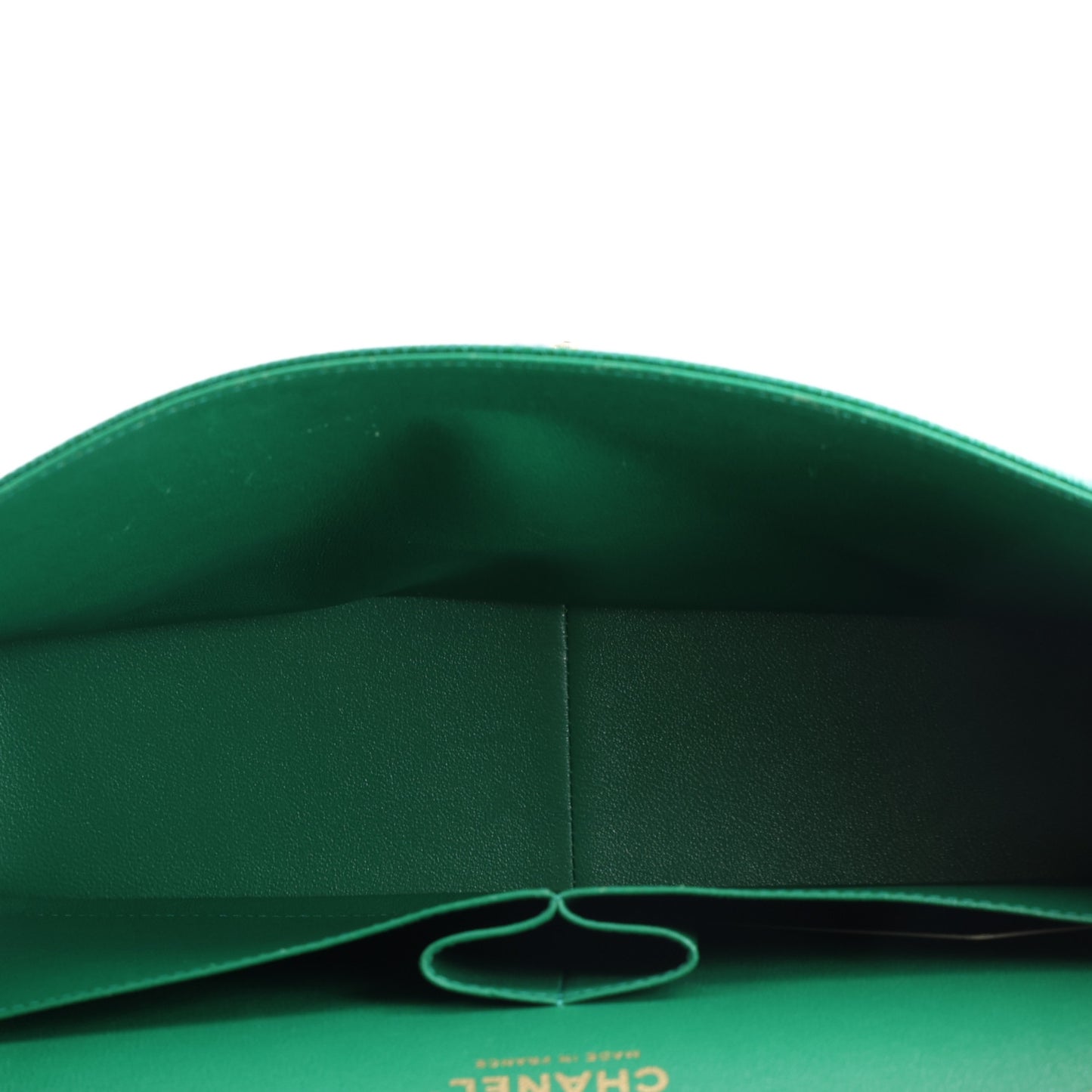 Metallic Caviar Quilted Jumbo Double Flap Green