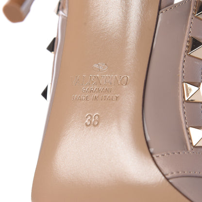 Valentino Garavani Patent Nappa Rockstud Ankle Strap 100mm Pumps 38 Poudre 7 of 8