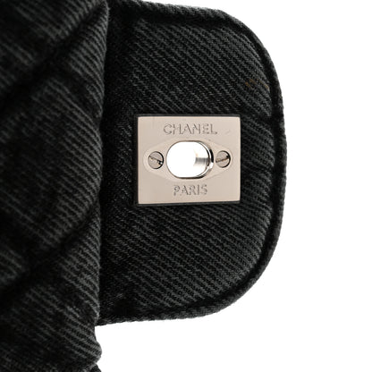 Chanel Denim Quilted Denimpression Flap Grey Black 7 of 11