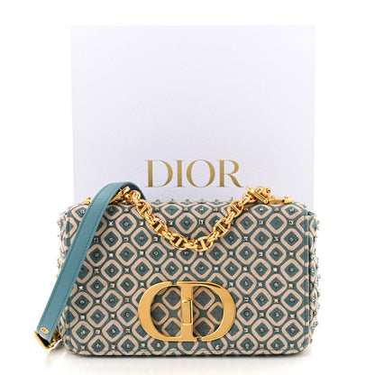 Christian Dior Calfskin Strass Embroidered Small Caro Bag Blue 13 of 13