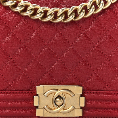 Chanel Caviar Quilted Medium Boy Flap Dark Red 7 of 10