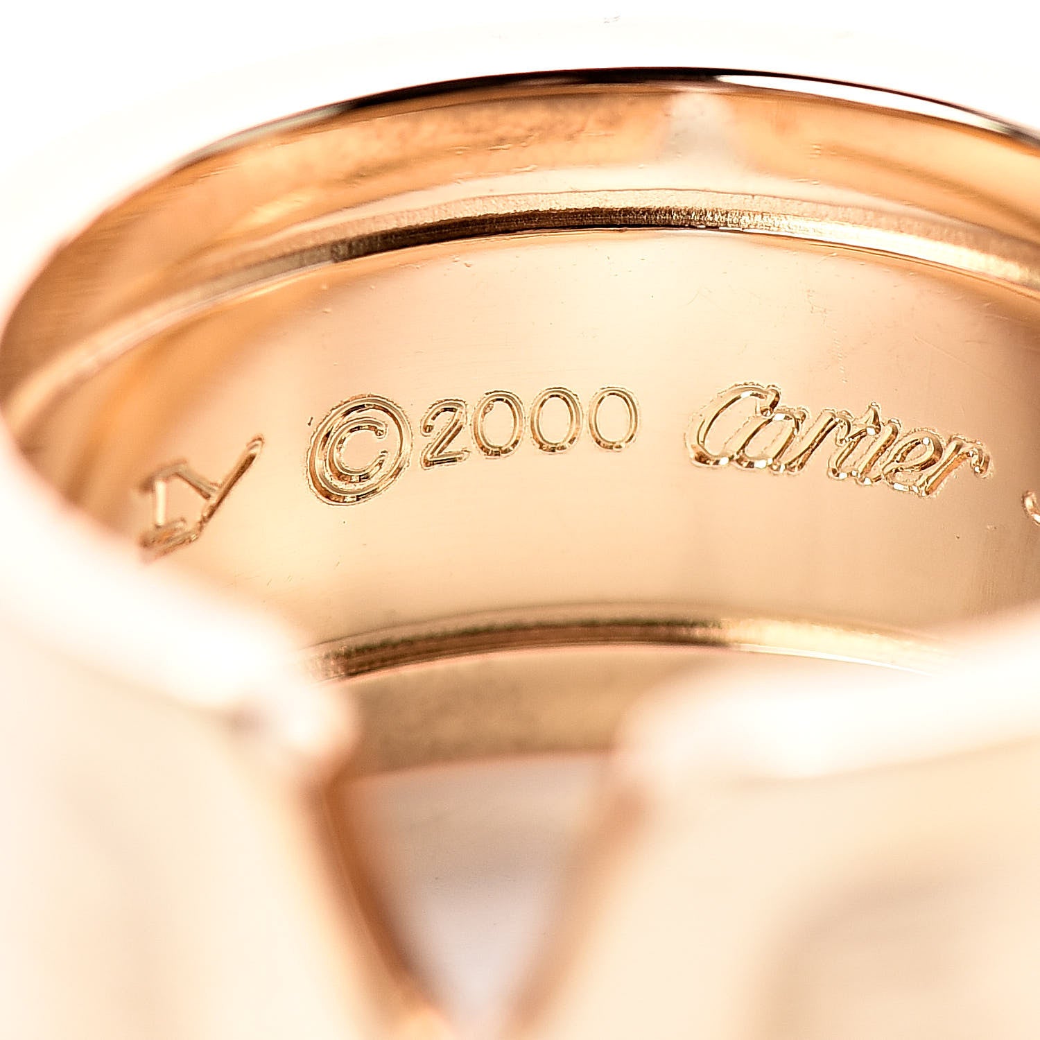 Cartier 18K Yellow Gold 10mm Logo De Ring 50 5.25 4 of 6