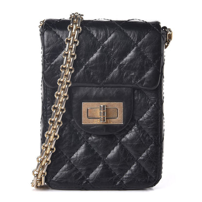 Chanel Aged Calfskin Quilted 2.55 Reissue Phone Case Black 1 of 8