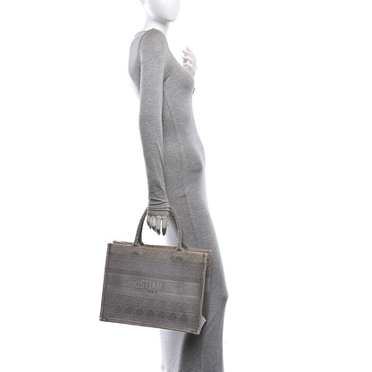 Christian Dior Canvas Embroidered Cannage Medium Book Tote Stone 2 of 12