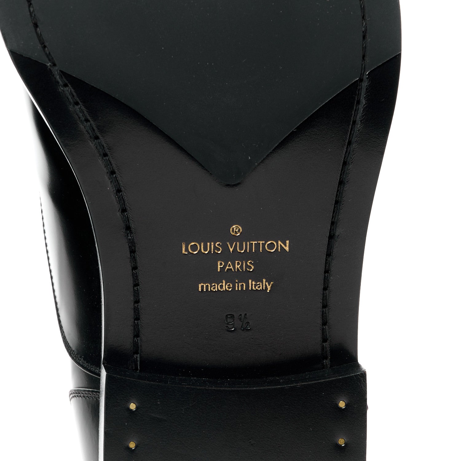 Louis Vuitton Calfskin Mens Vendome Richelieu 9.5 Black 6 of 10