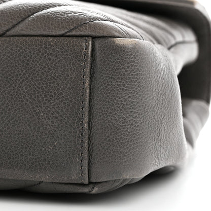 Saint Laurent Sheepskin Matelasse Chevron Monogram Medium College Bag Grey 11 of 17