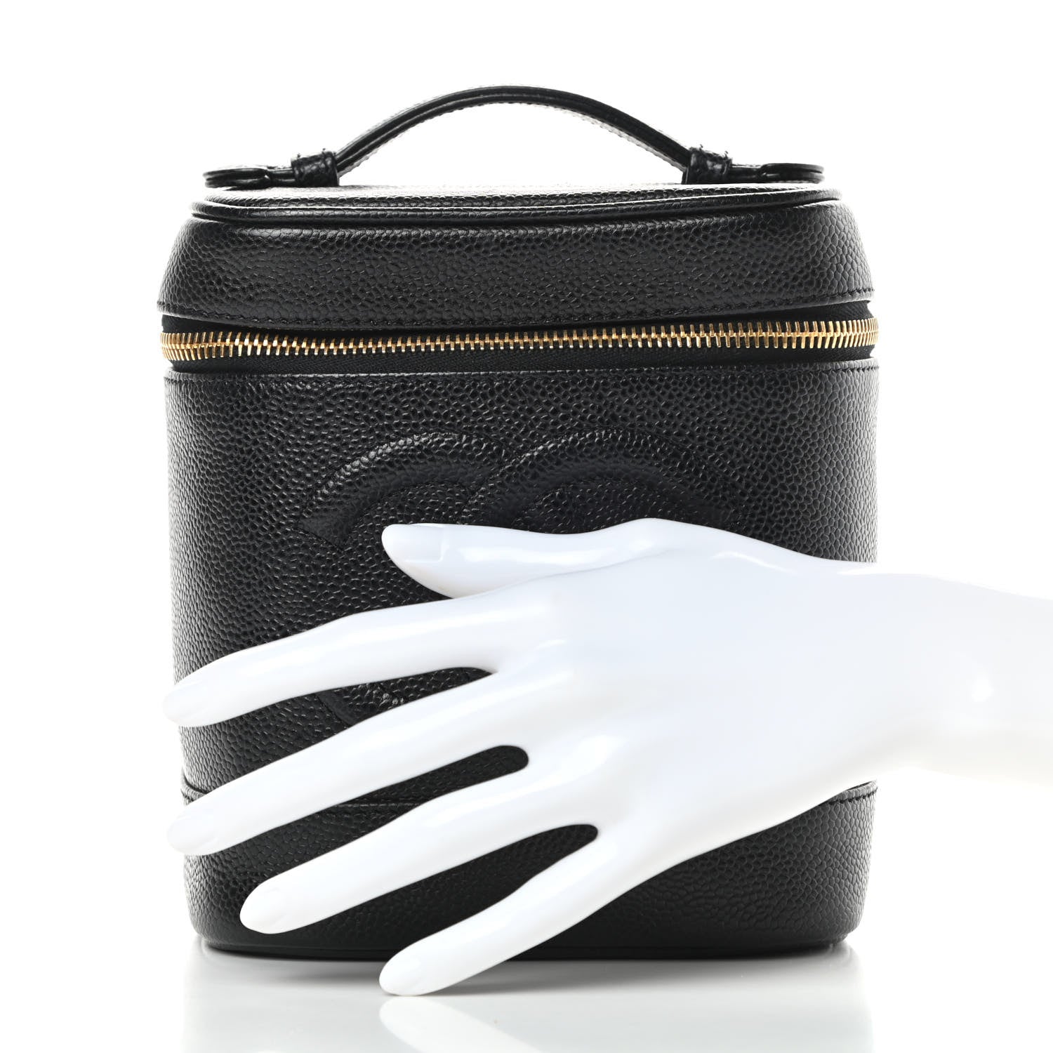 Chanel Caviar Vanity Cosmetic Case Black 2 of 9