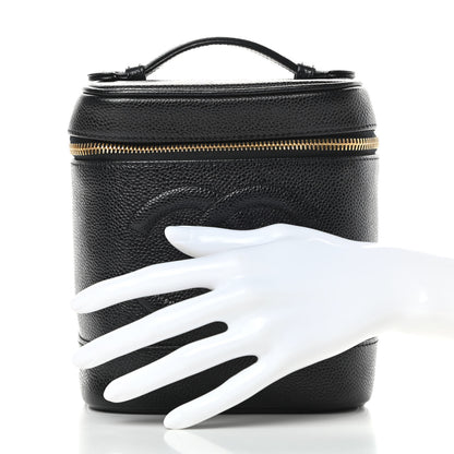 Chanel Caviar Vanity Cosmetic Case Black 2 of 9