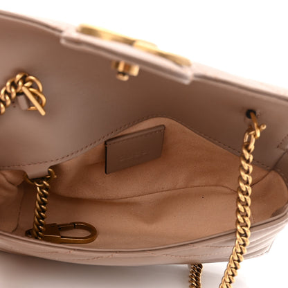 Gucci Calfskin Matelasse Super Mini GG Marmont Shoulder Bag Porcelain Rose 5 of 10