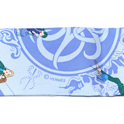 Hermes Silk Ex-Libris Les Parisiennes Twilly Ciel Turquoise Lavender 4 of 4
