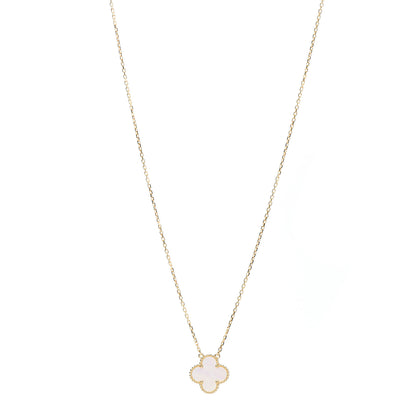 Van Cleef & Arpels 18K Yellow Gold Mother of Pearl Vintage Alhambra Pendant Necklace 1 of 5