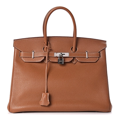 Hermes Taurillon Clemence Birkin 35 Gold 1 of 41