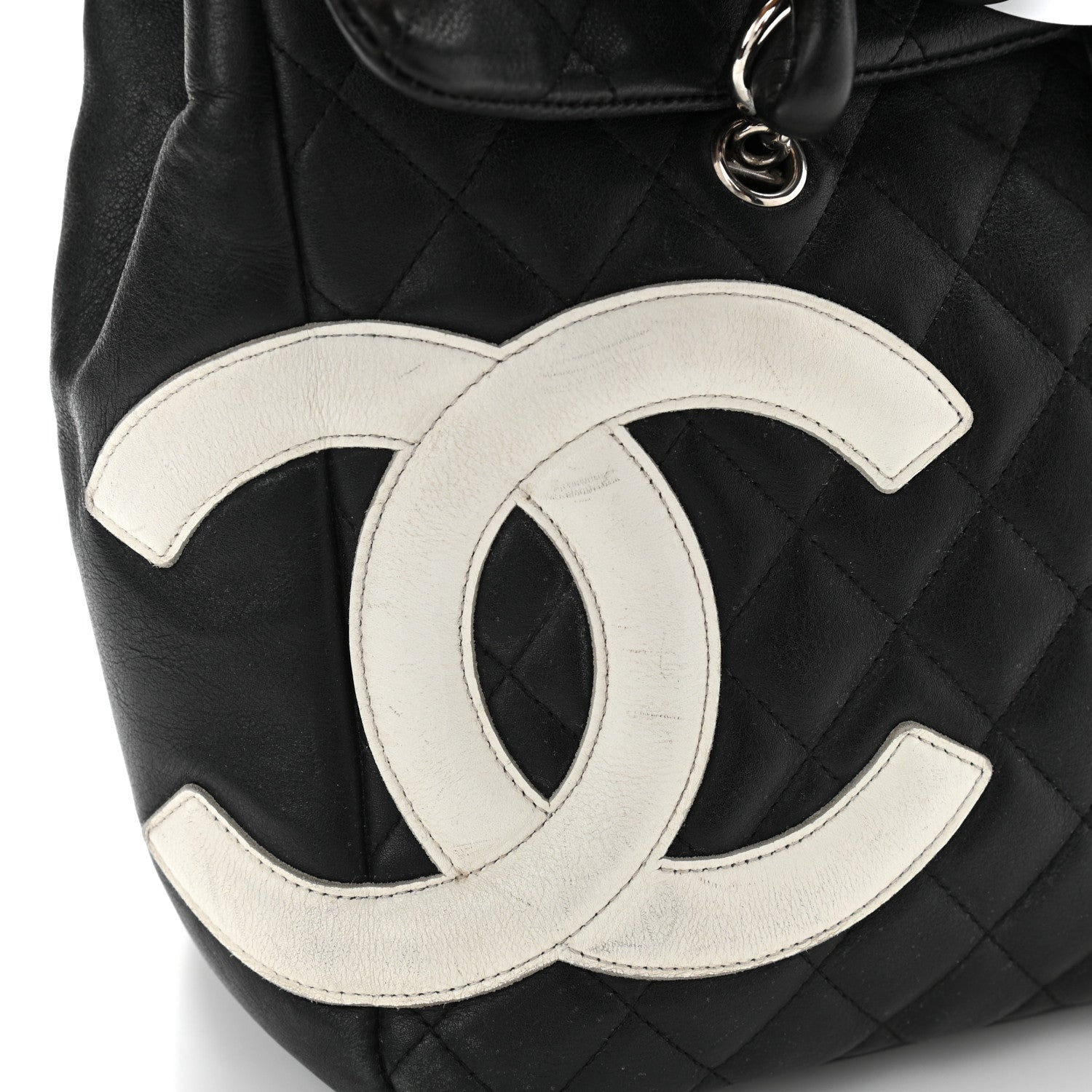 Chanel Calfskin Quilted Large Cambon Flap Black White 25 of 25