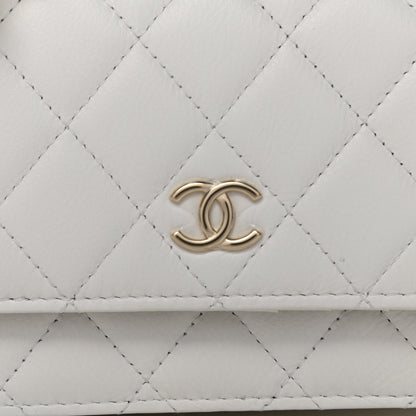 Chanel Calfskin Quilted Mini Maxi Pearls Wallet On Chain WOC White 7 of 11