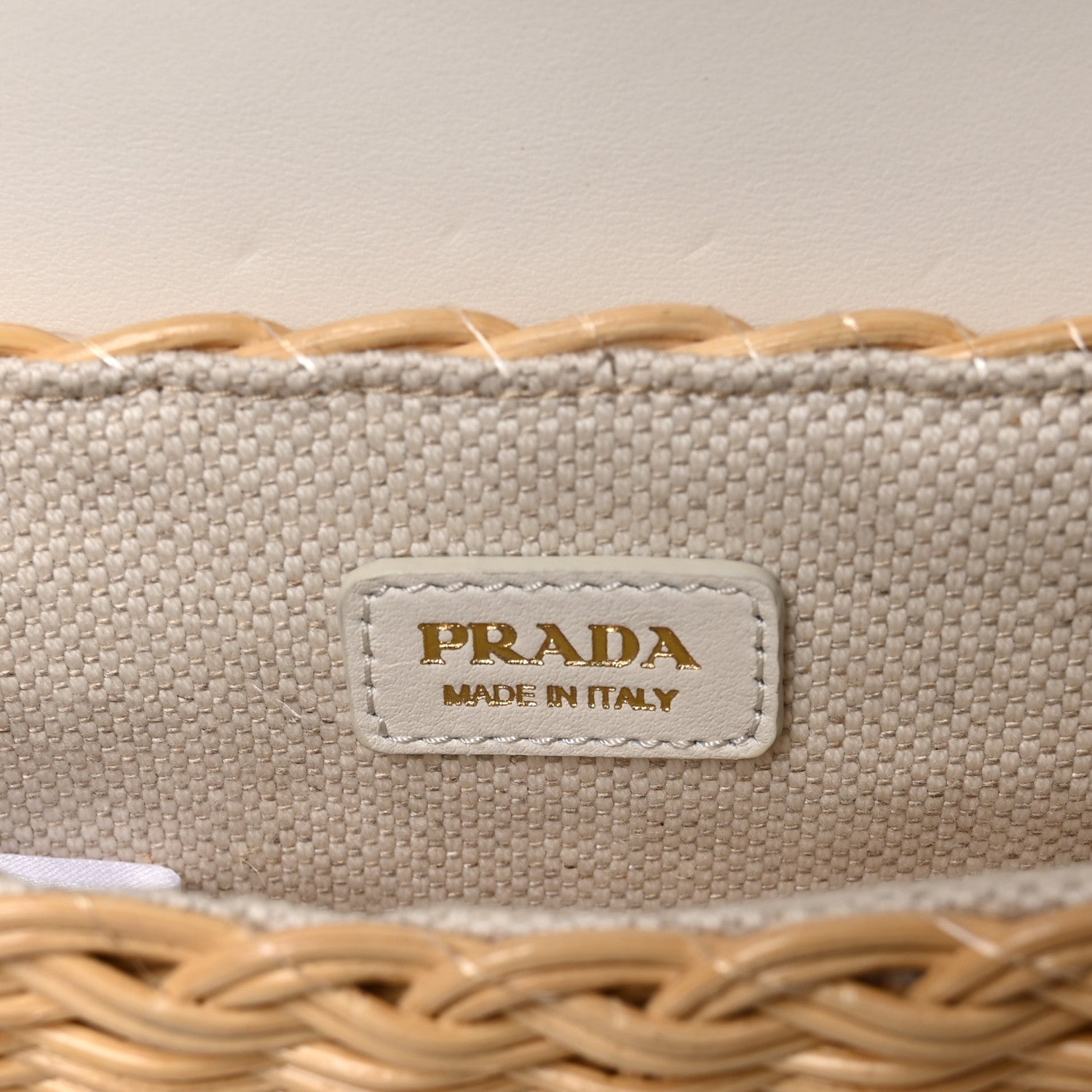 Prada Midollino City Calfskin Mini Bag Naturale White 6 of 11