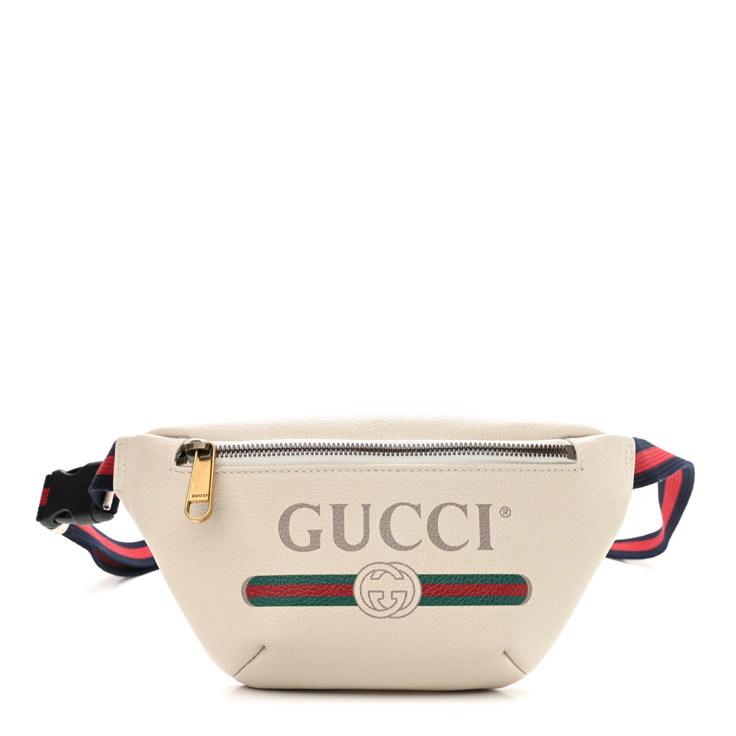 Grained Calfskin Small Logo Belt Bag White