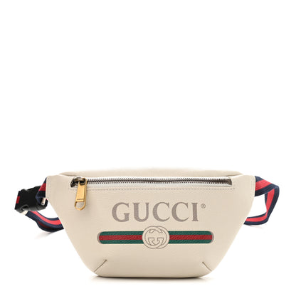 Gucci Grained Calfskin Small Logo Belt Bag White 1 of 9