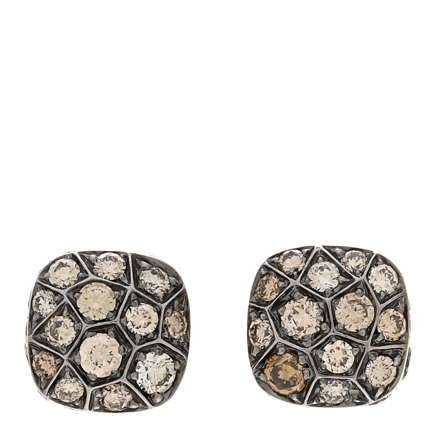 Pomellato 18K Rose Gold Brown Diamond Nudo Stud Earrings 1 of 4