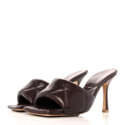 Bottega Veneta Nappa Quilted Rubber Lido Mule Sandals 36.5 Bitter Chocolate 3 of 7