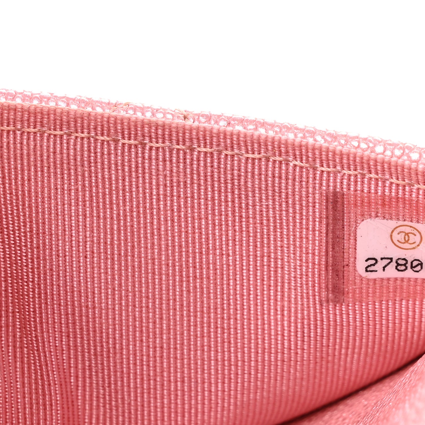 Iridescent Caviar Quilted Wallet on Chain WOC Rose Pink