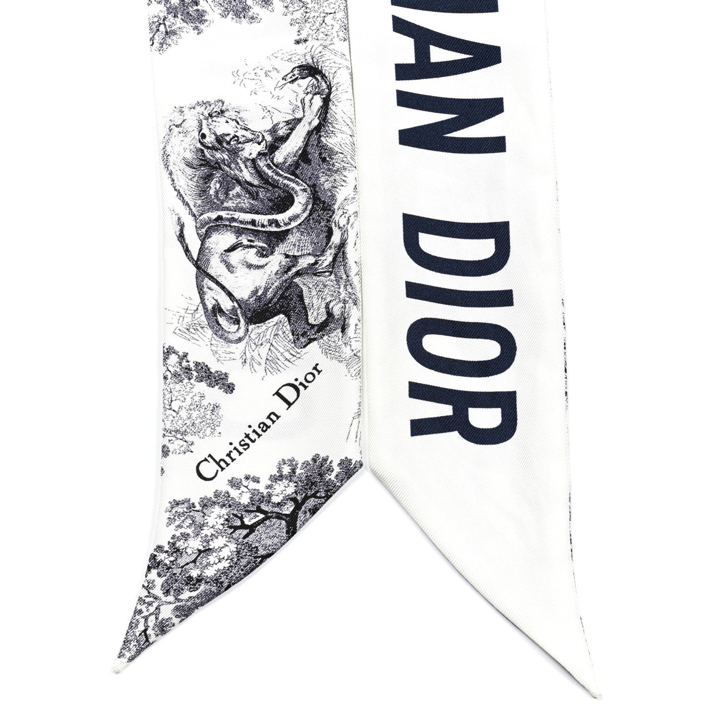 Silk Toile De Jouy Mitzah Scarf White