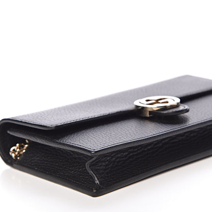 Gucci Dollar Calfskin Interlocking G Chain Wallet Black 8 of 11