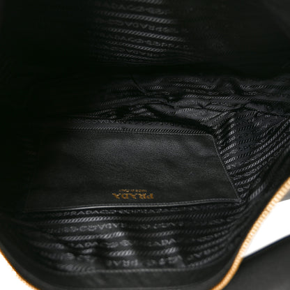 Prada Vitello Daino Medium Arque Shoulder Bag Black 4 of 8