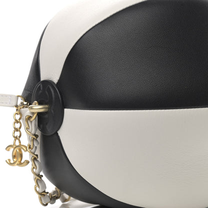 Chanel Calfskin Coco Beach Ball Bag White Black 9 of 10