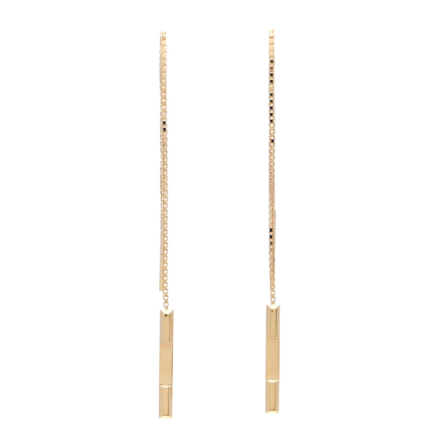 18K Yellow Gold Link to Love Chain Earrings