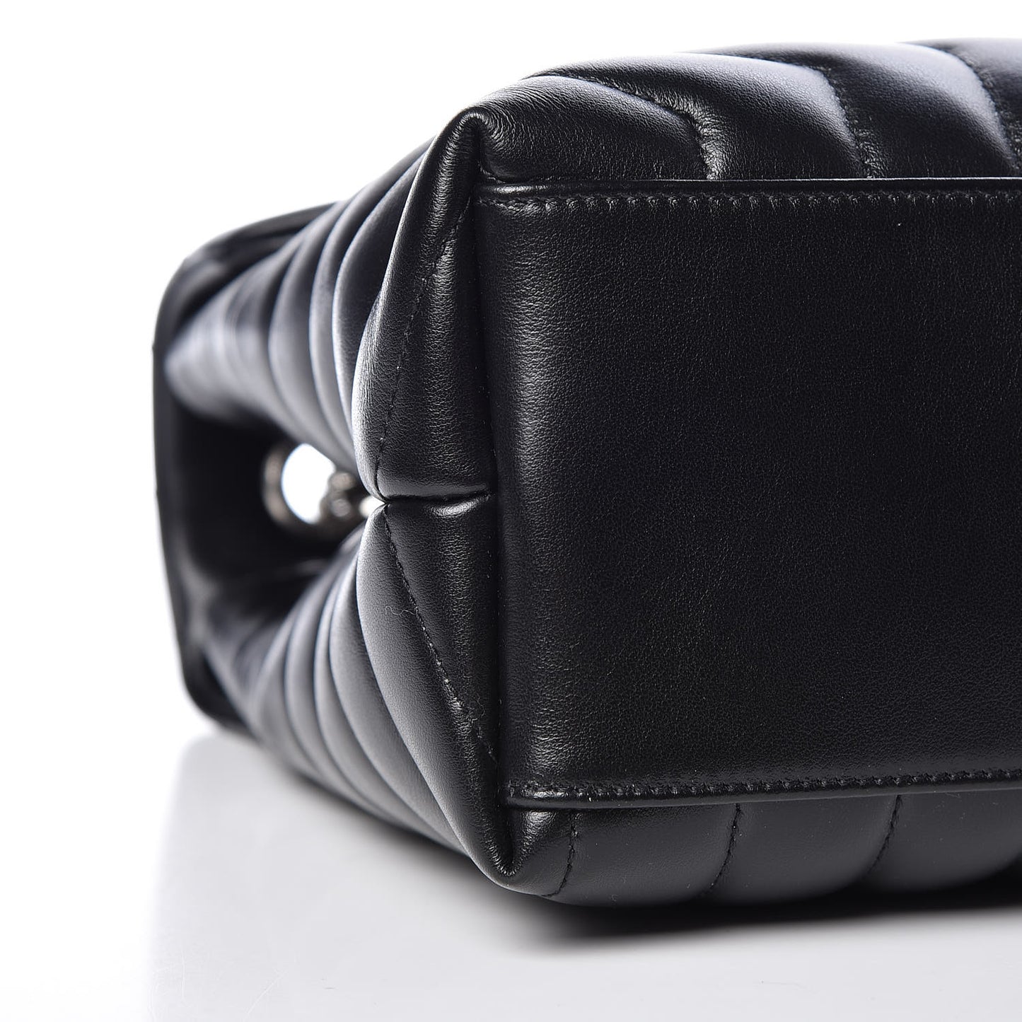 Calfskin Y Quilted Monogram Medium Loulou Chain Satchel Black