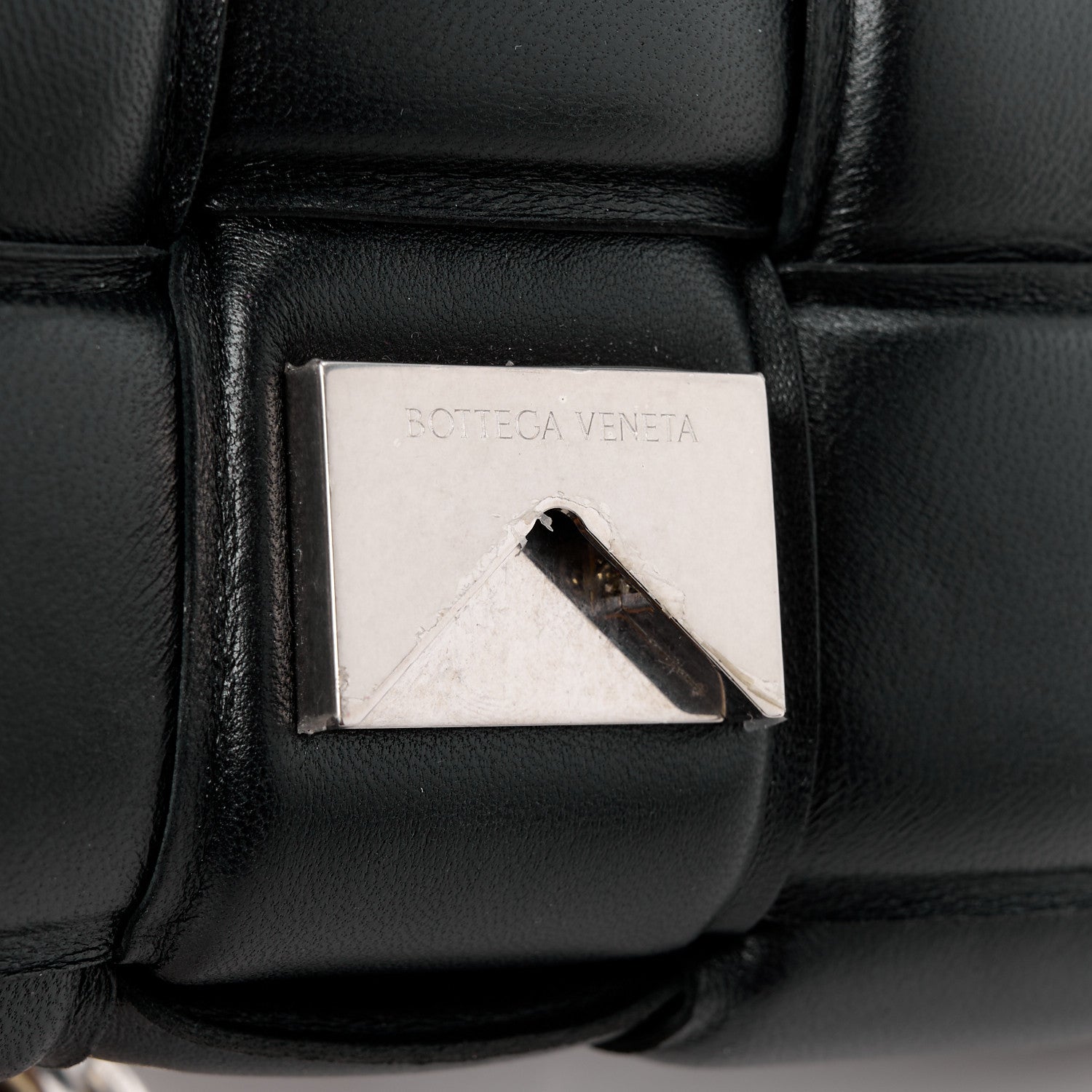 Bottega Veneta Lambskin Maxi Intreccio Padded Chain Cassette Crossbody Bag Black 9 of 12