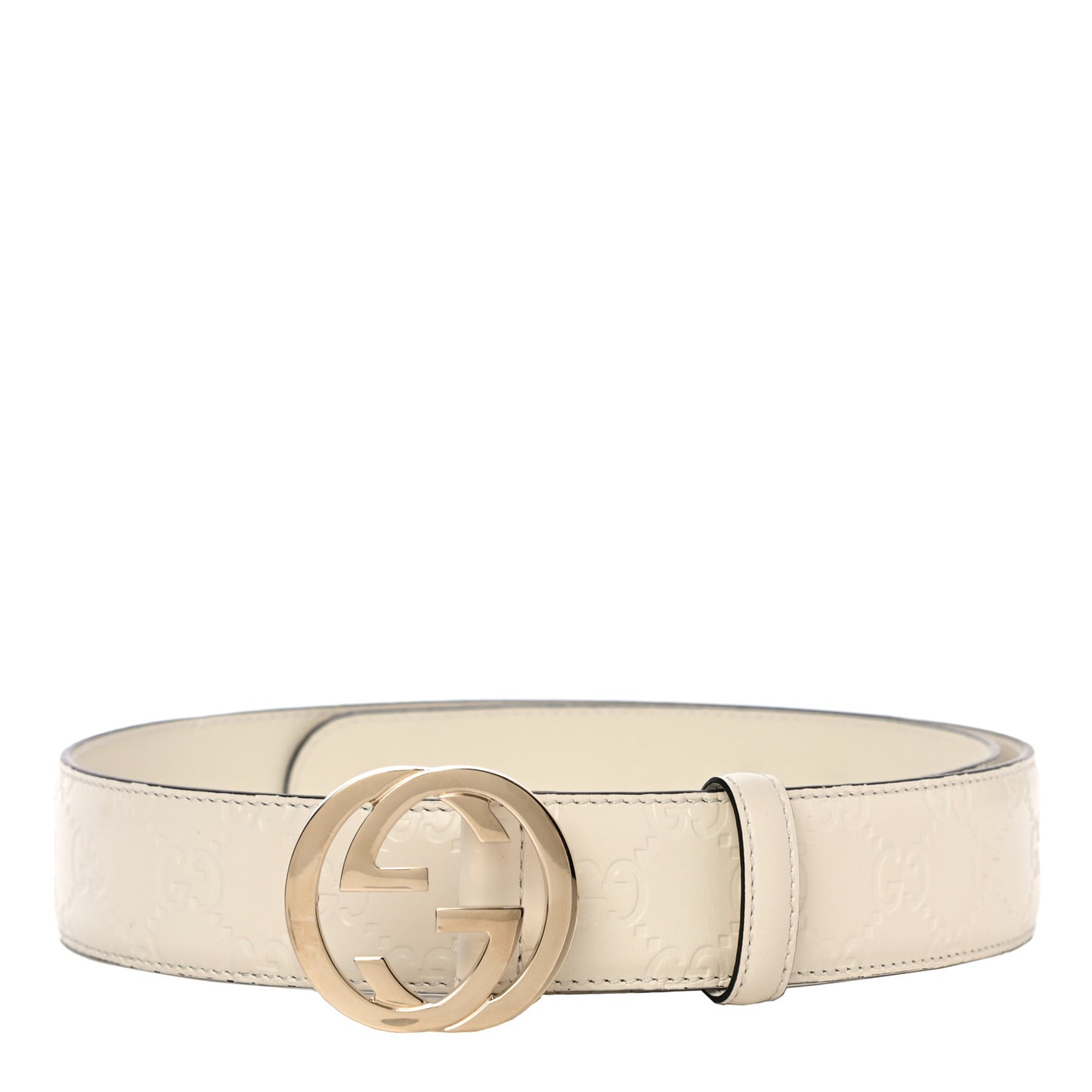 Guccissima Interlocking G 37mm Belt 85 34 Mystic White
